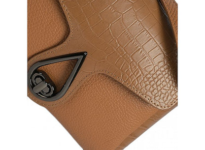 Structured Crossbody Bag in Genuine Dollar and Croco Leather - Made in Italy - Art. 24047