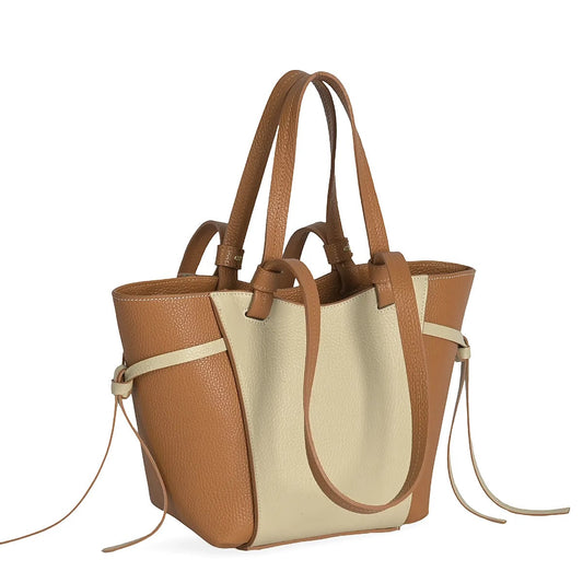 Soft Crossbody Bag and Handbag in Genuine Dollaro Leather - Made in Italy - Art. 26112