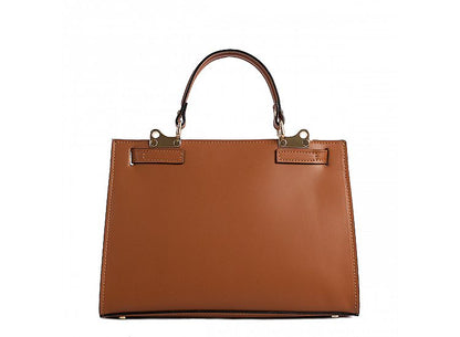 Structured Handbag in Genuine Dollar Leather - Made in Italy - Art. 24040