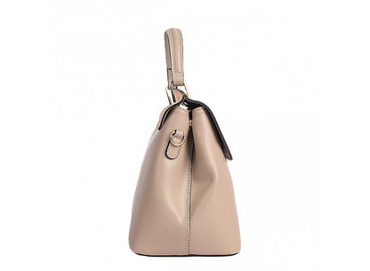 Structured Handbag in Genuine Suede and Ruga Leather - Made in Italy - Art. 24045