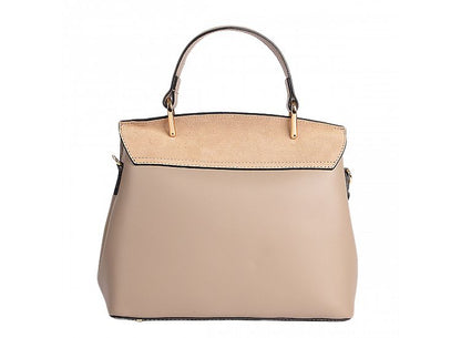 Structured Handbag in Genuine Suede and Ruga Leather - Made in Italy - Art. 24045