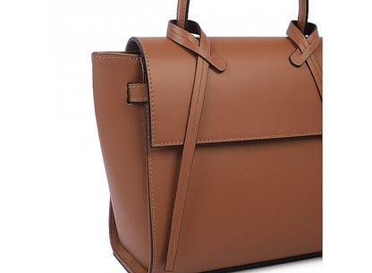 Structured Handbag in Genuine Dollar Leather - Made in Italy - Art. 24041