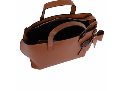 Structured Handbag in Genuine Ruga Leather - Made in Italy - Art. 24054