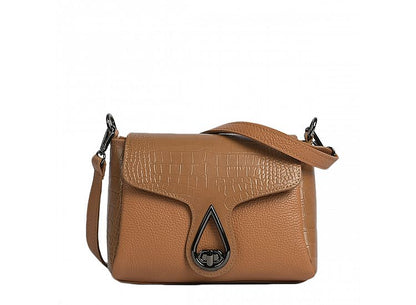 Structured Crossbody Bag in Genuine Dollar and Croco Leather - Made in Italy - Art. 24047