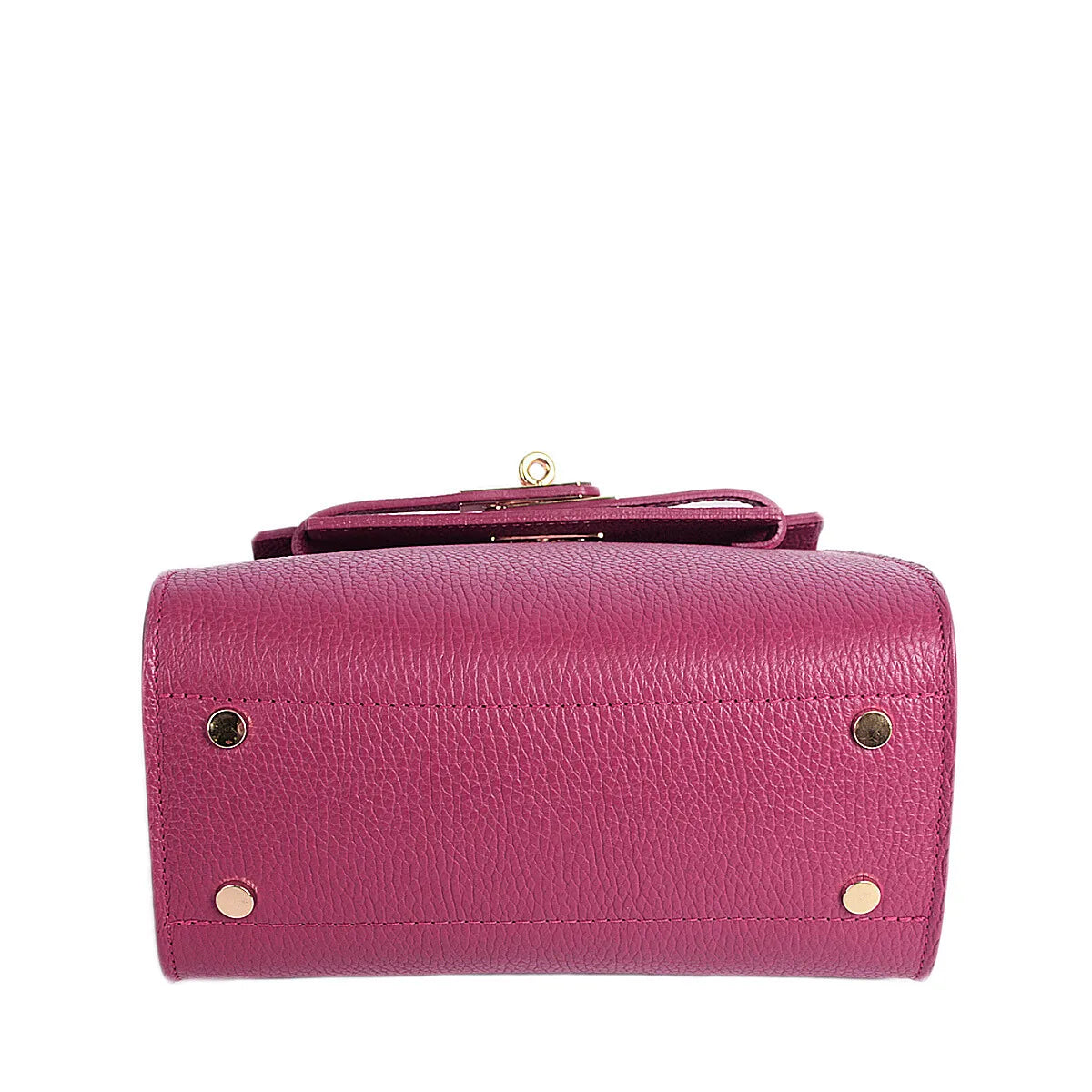 Structured Handbag in Genuine Dollaro Leather - Made in Italy - Art. 26054