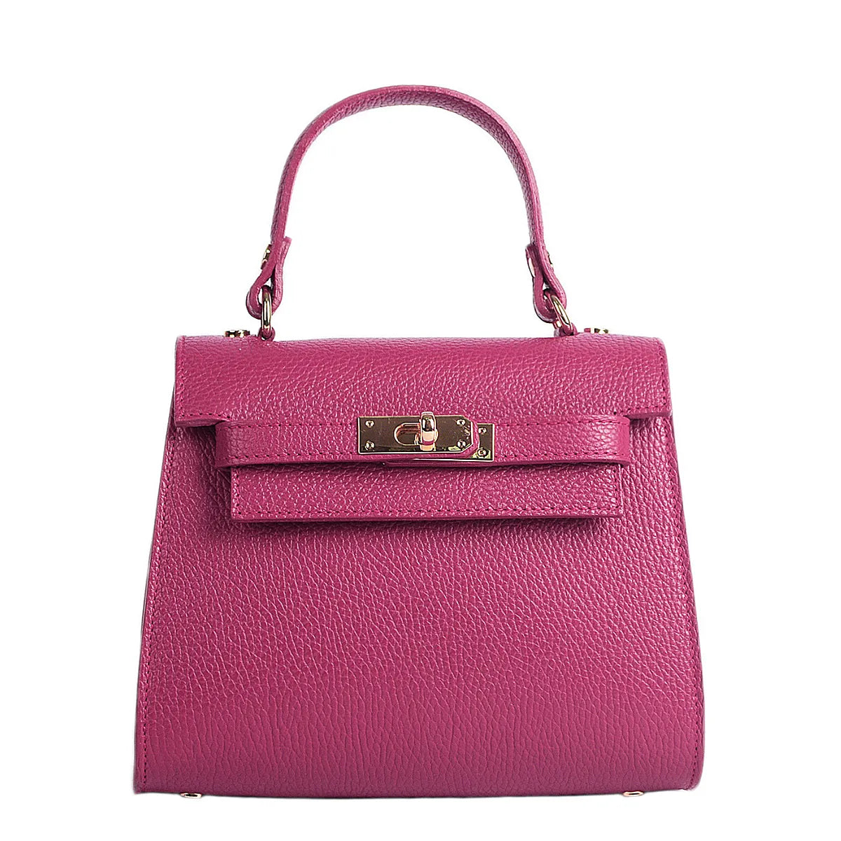 Structured Handbag in Genuine Dollaro Leather - Made in Italy - Art. 26054